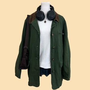 vintage 90s green brown preppy western chore barn coat
